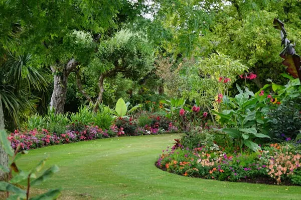 Jardin entretenu avec allée fleurie
